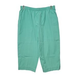 KORET Francisca Petites Womens Elastic Waist Capris Plus Size Green